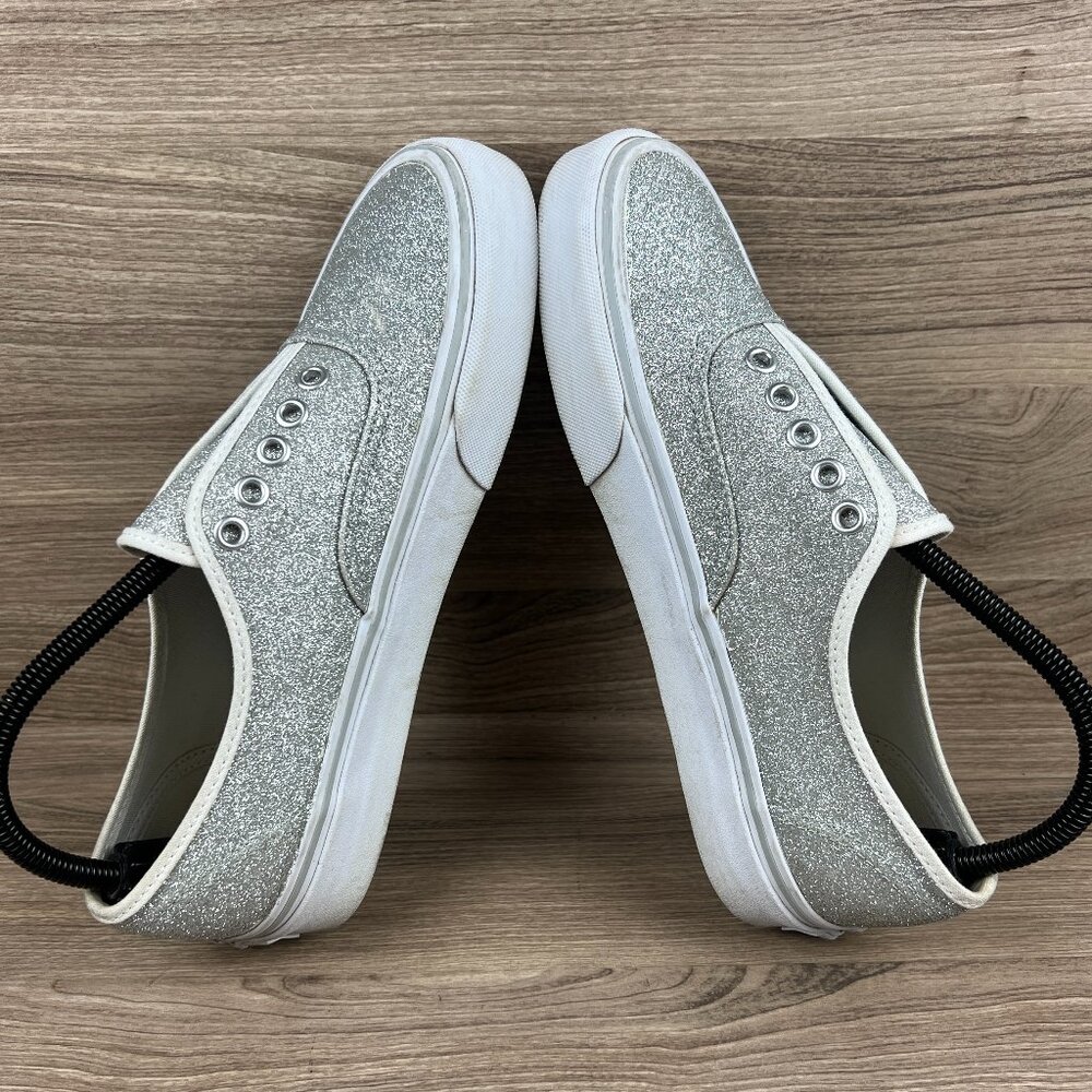 Vans Off The Wall Women's Gray & White Glitter Slip On Sneakers Shoe - Picture 3 of 8